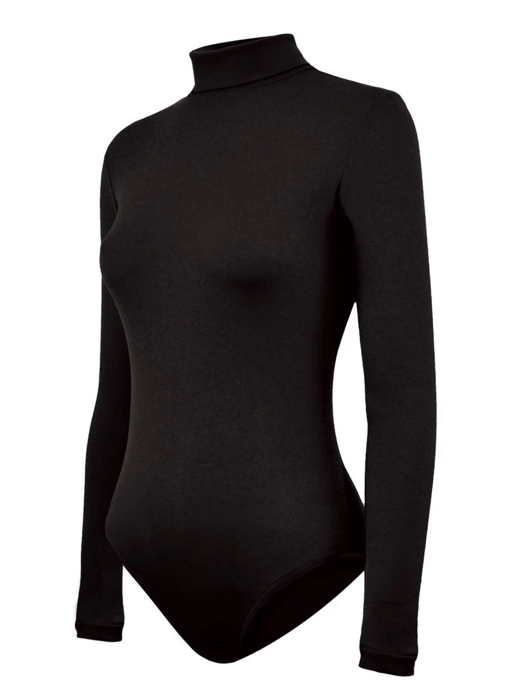 Chasse Girls' Black Long-Sleeve Turtleneck Bodysuit